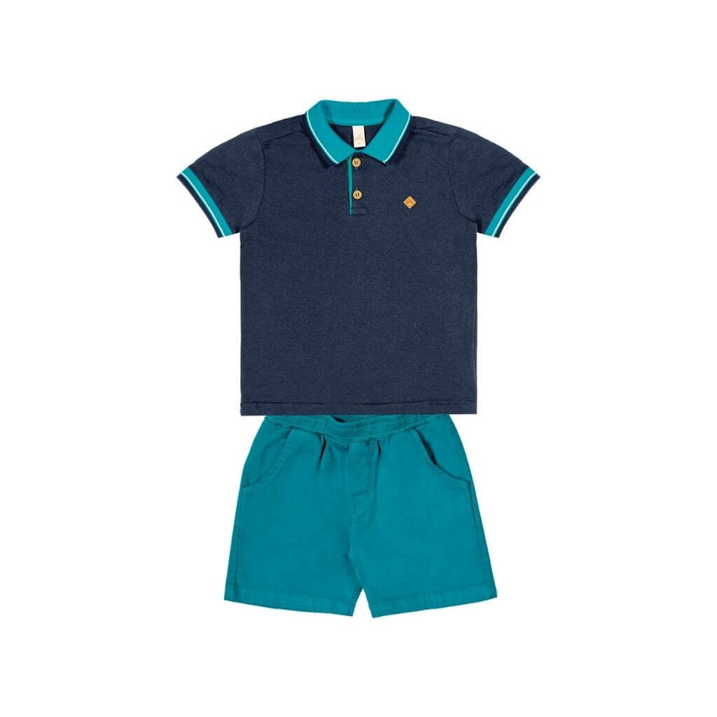 Conjunto Camisa Polo e Bermuda de Sarja Glinny