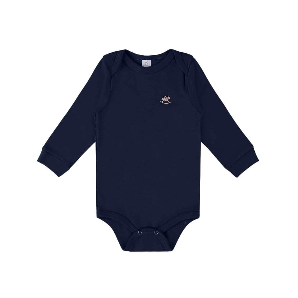 Body manga longa em suedine Up Baby