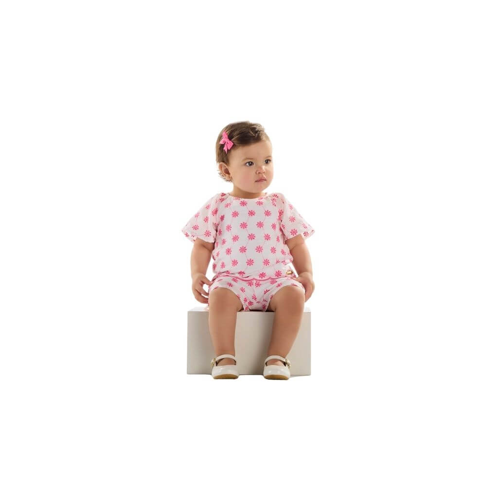 Conjunto blusa e short em laise Quimby