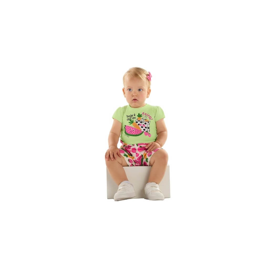 Conjunto blusa e short em cotton Quimby