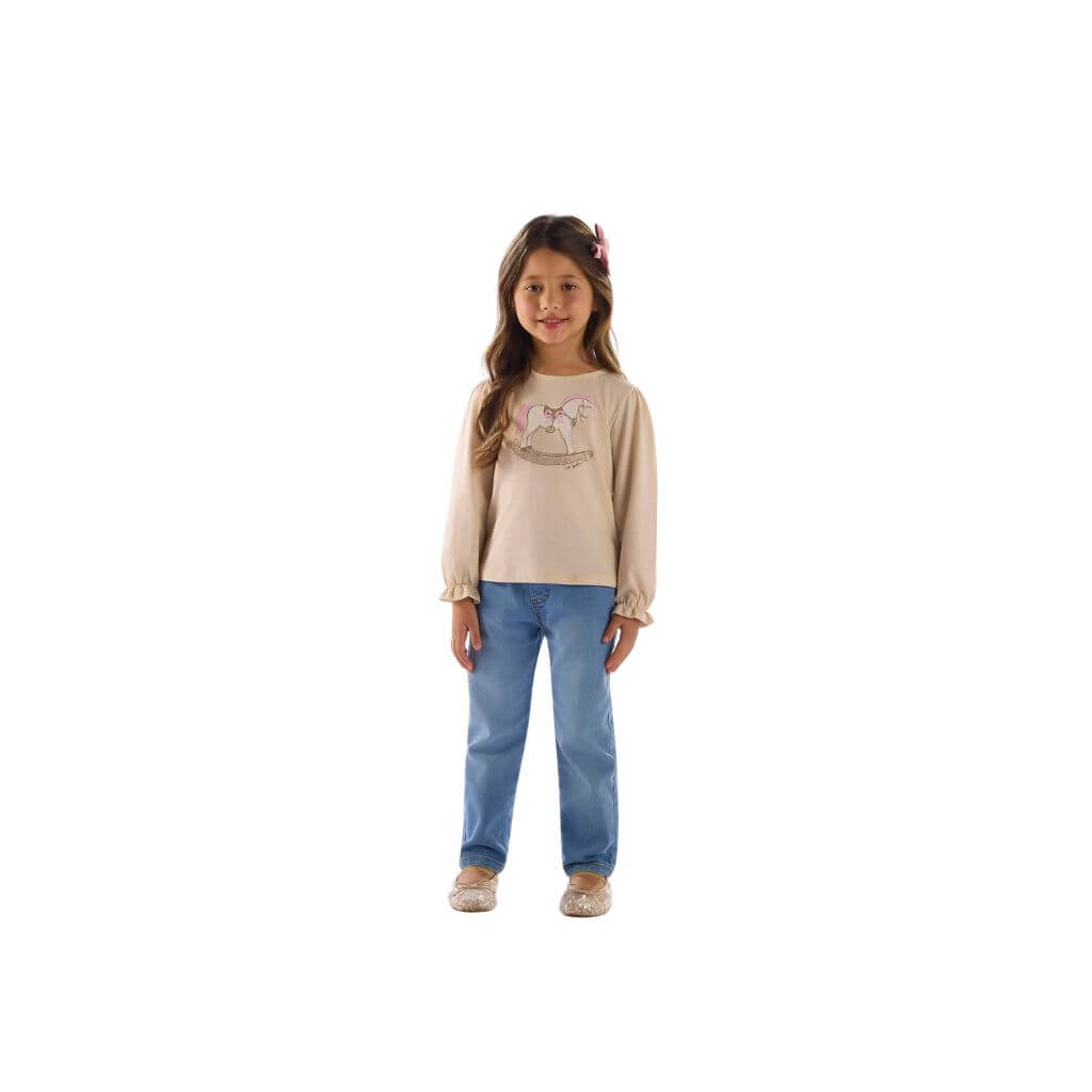 Blusa manga longa em meia malha Up Baby