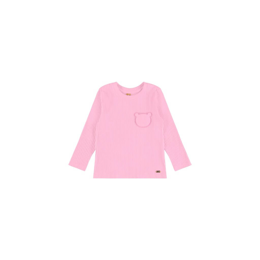 Blusa manga longa em ribana canelada Up Baby