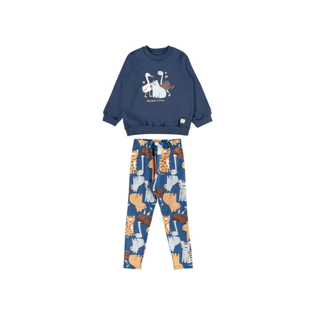 Conjunto blusão em molecotton e legging em cotton com felpa Up Baby
