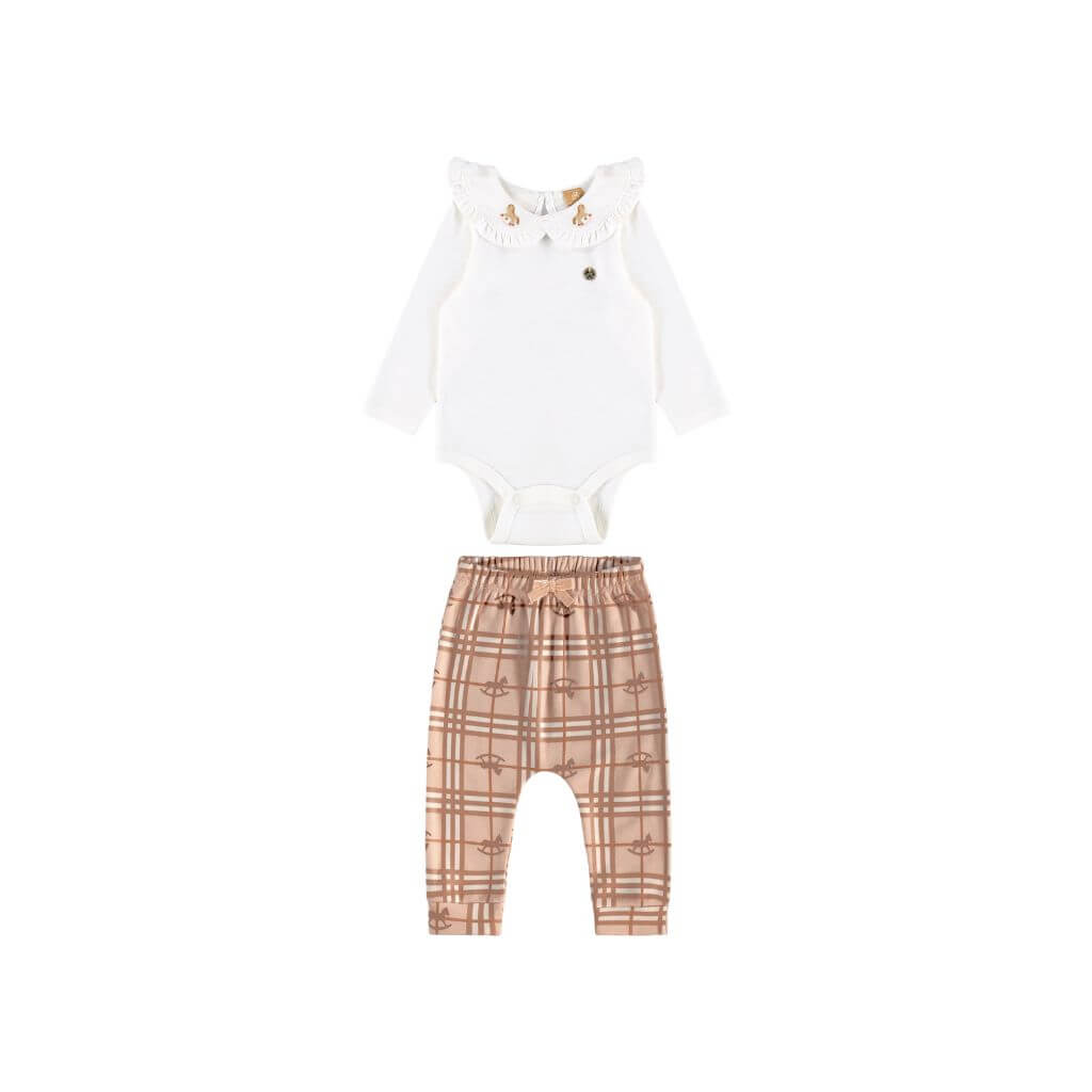 Conjunto body em suedine e calça em malha thermosoft Up Baby