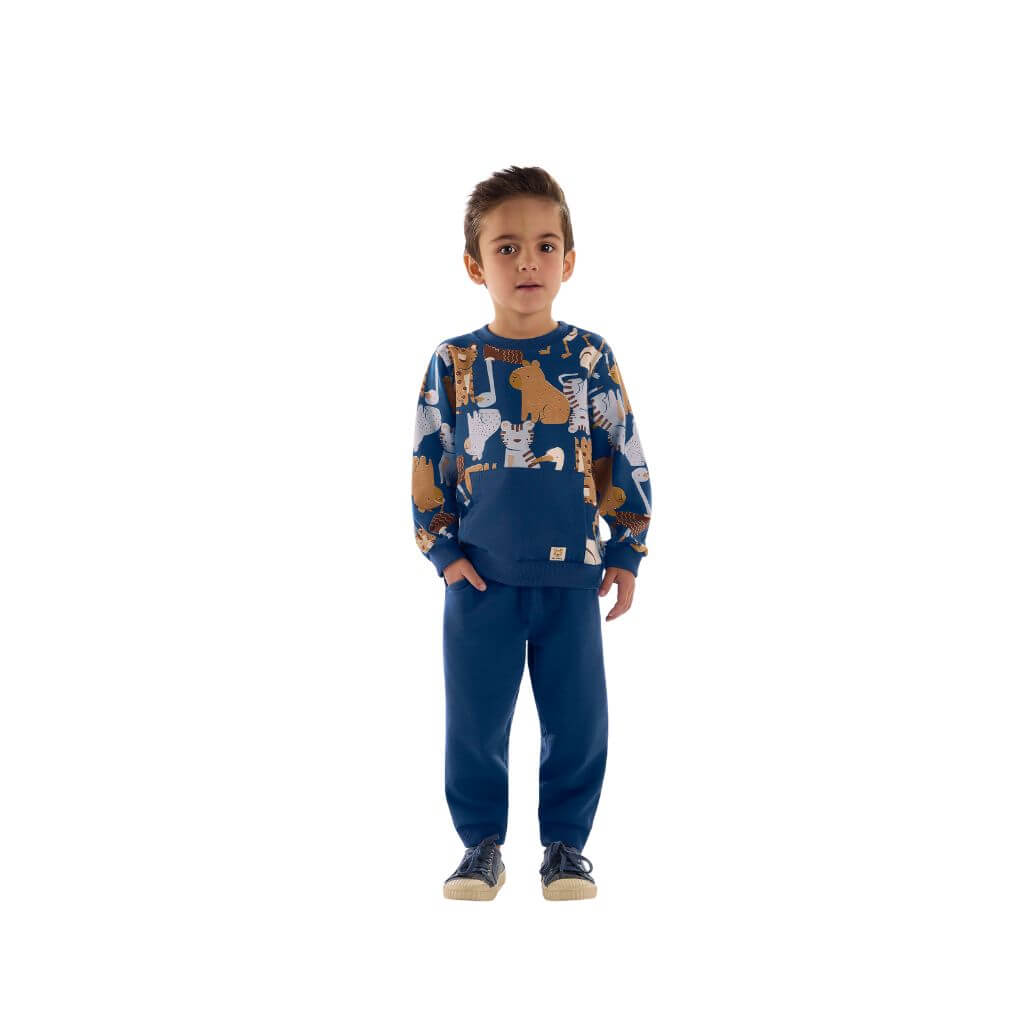 Conjunto blusão em super cotton e calça em molecotton Up Baby