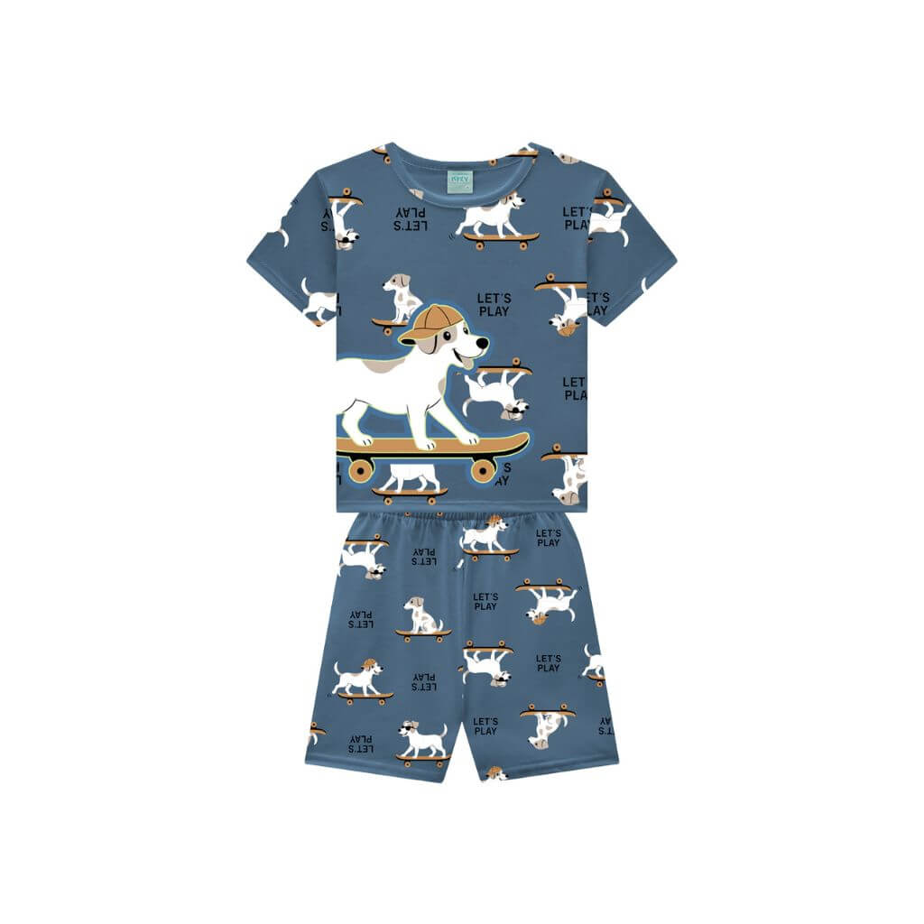 Pijama manga curta em meia malha Kyly