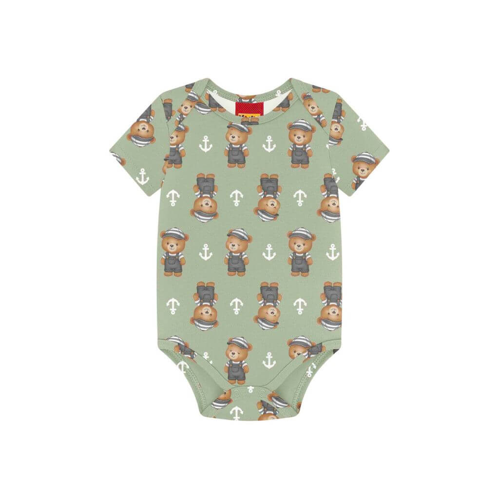 Body manga curta em cotton Kyly
