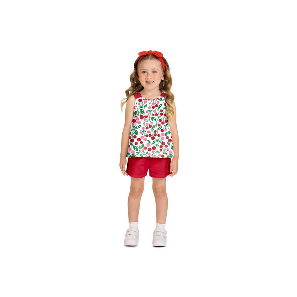 Conjunto blusa em meia malha e short em moletinho sem felpa Kyly