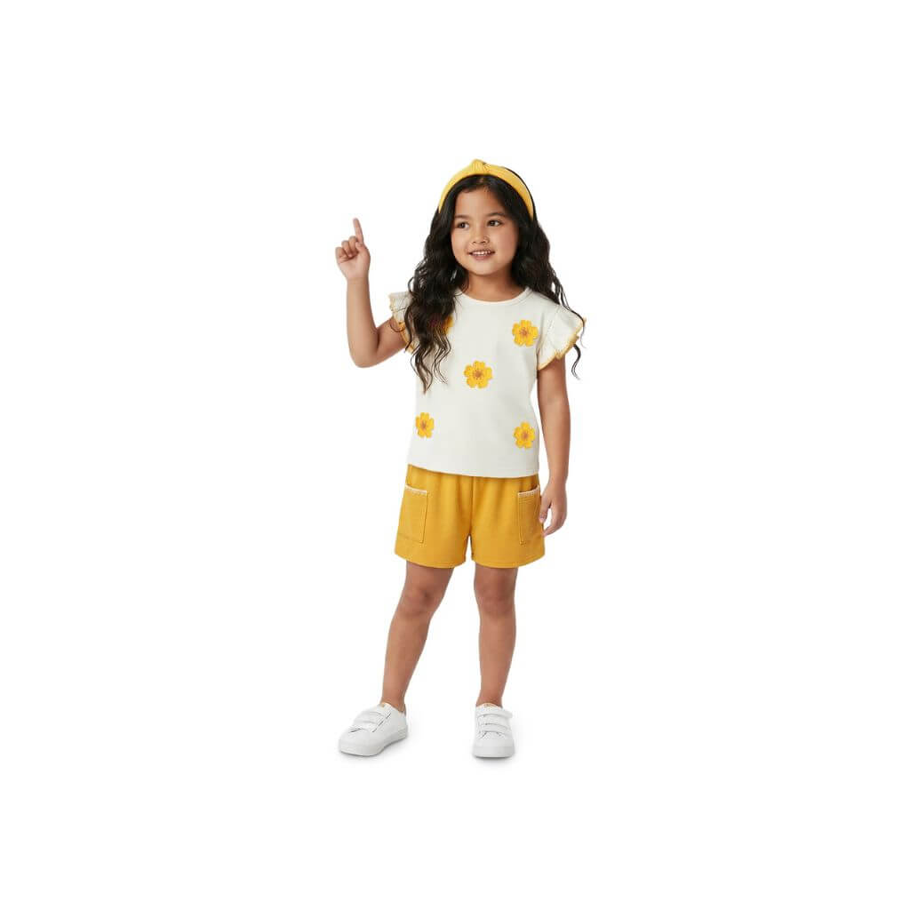Conjunto blusa e meia malha e short em moletom sem felpa Kyly