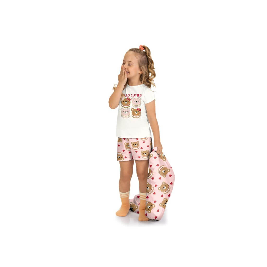 Pijama em meia malha com fronha Kyly