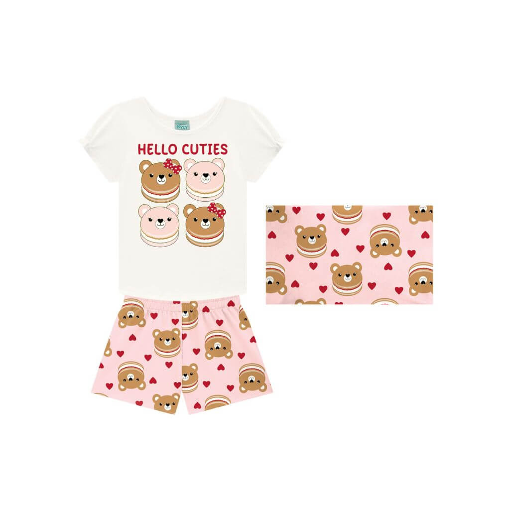 Pijama em meia malha com fronha Kyly