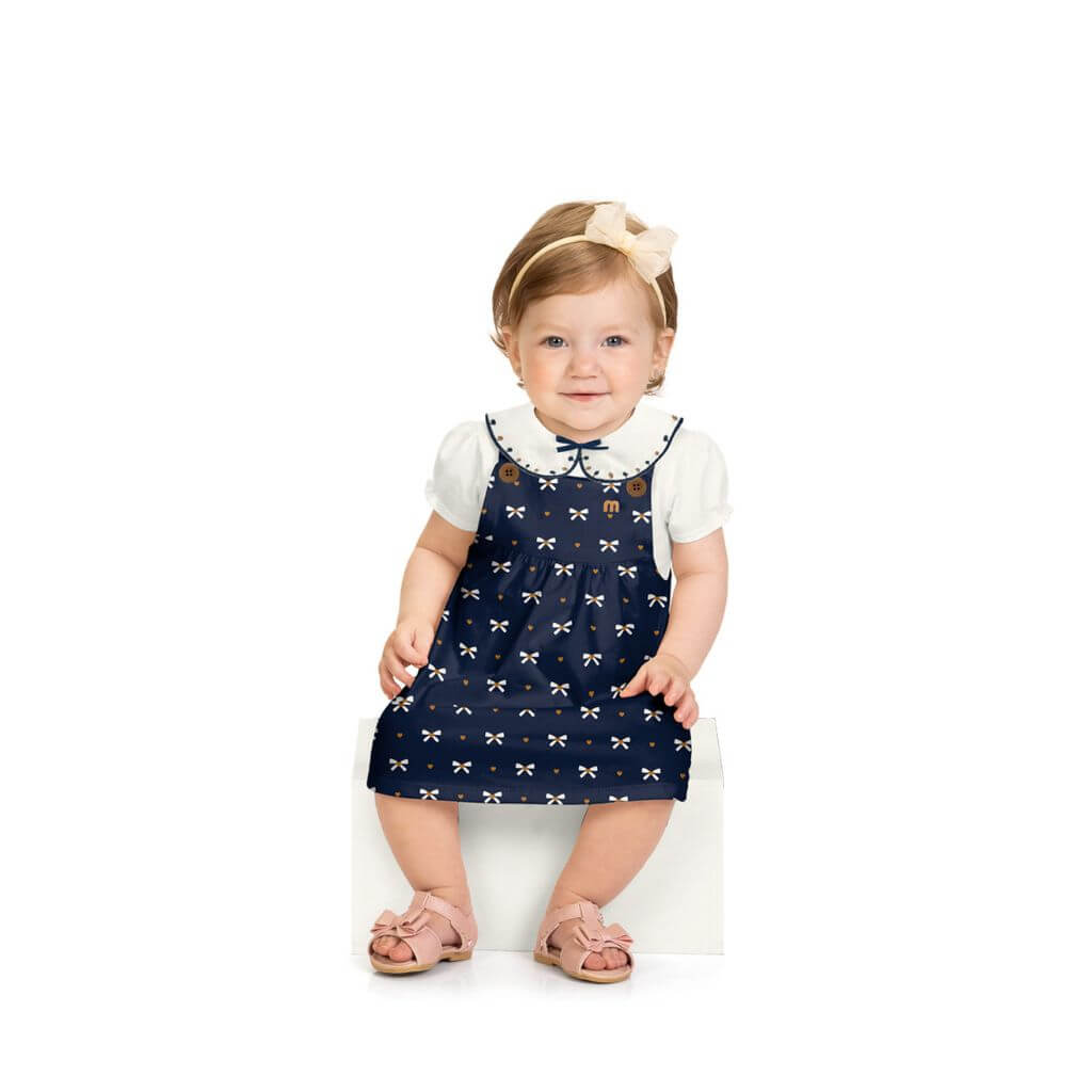 Conjunto body e salopete em cotton Milon