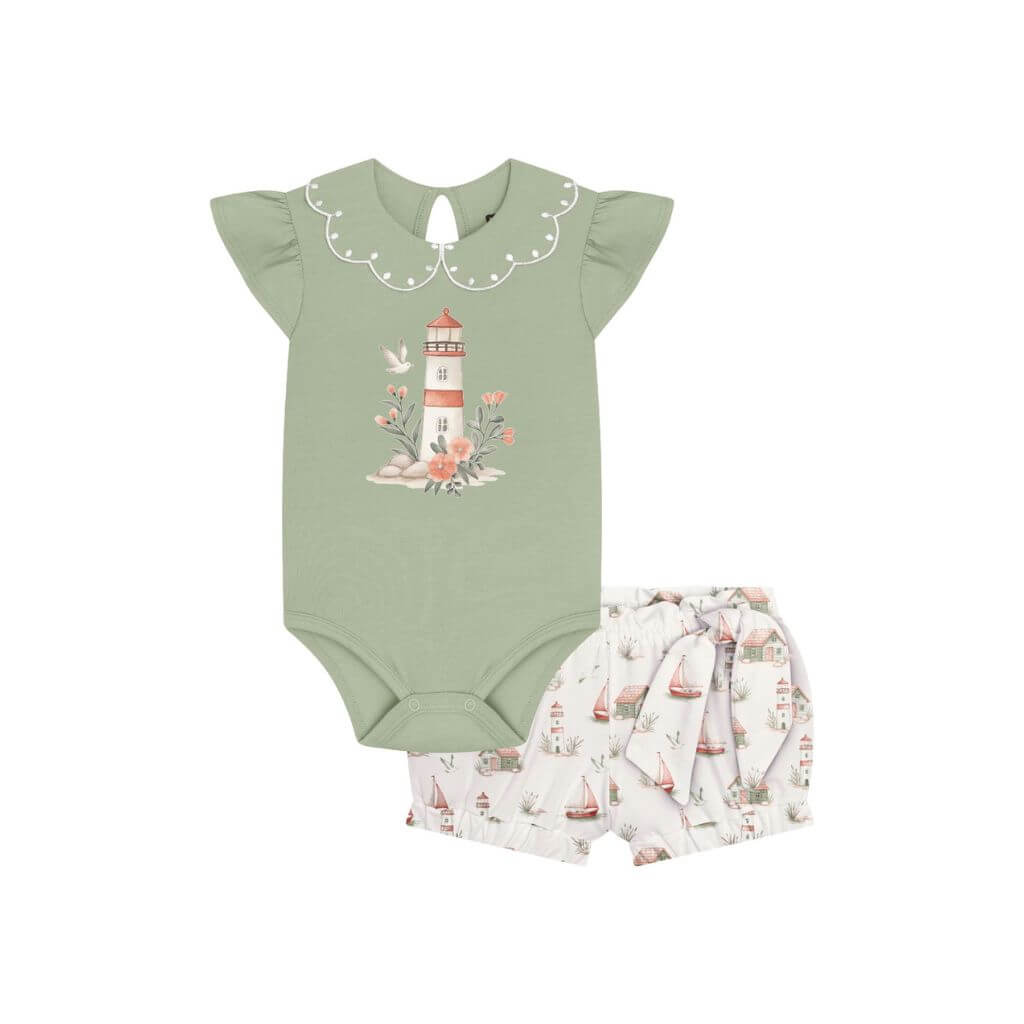 Conjunto body e short em cotton Milon