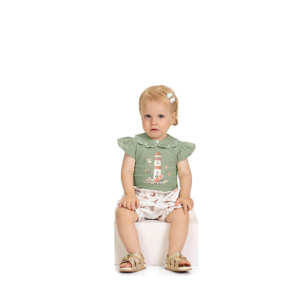 Conjunto body e short em cotton Milon