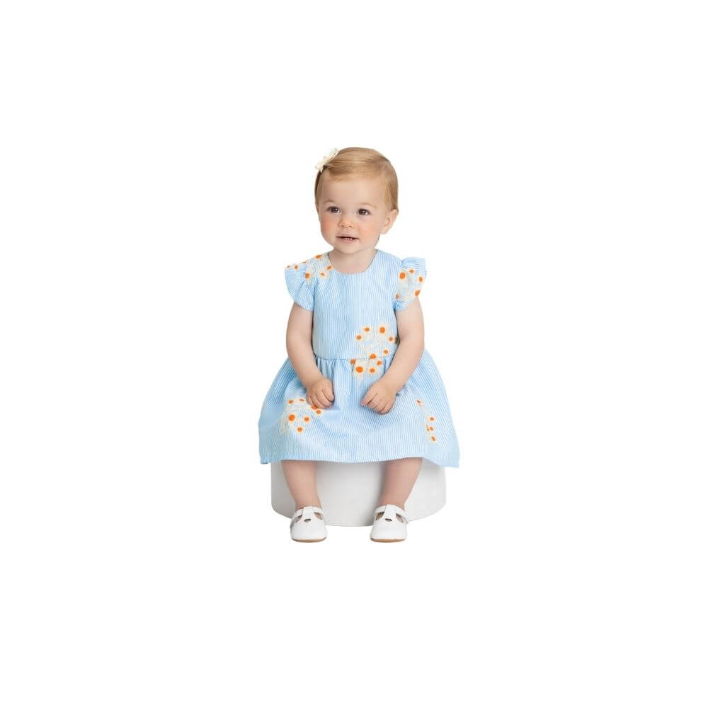 Vestido em tecido de algodão e forro em meia malha Up Baby