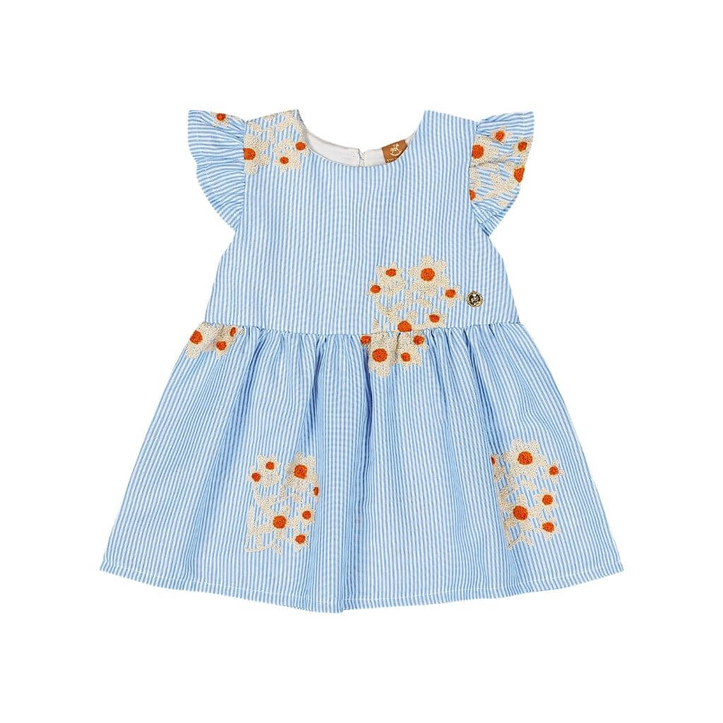 Vestido em tecido de algodão e forro em meia malha Up Baby