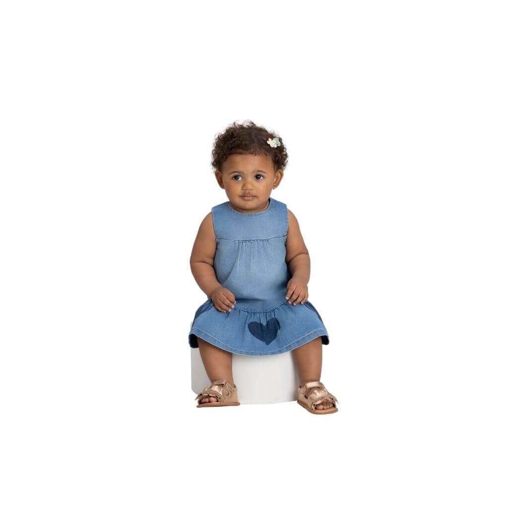 Vestido jeans com elastano Up Baby