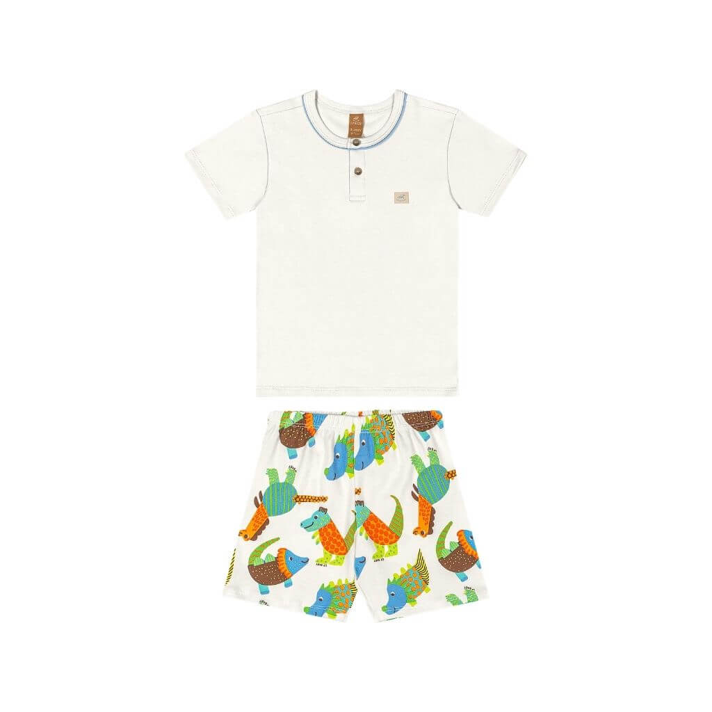 Pijama manga curta em suedine Up Baby