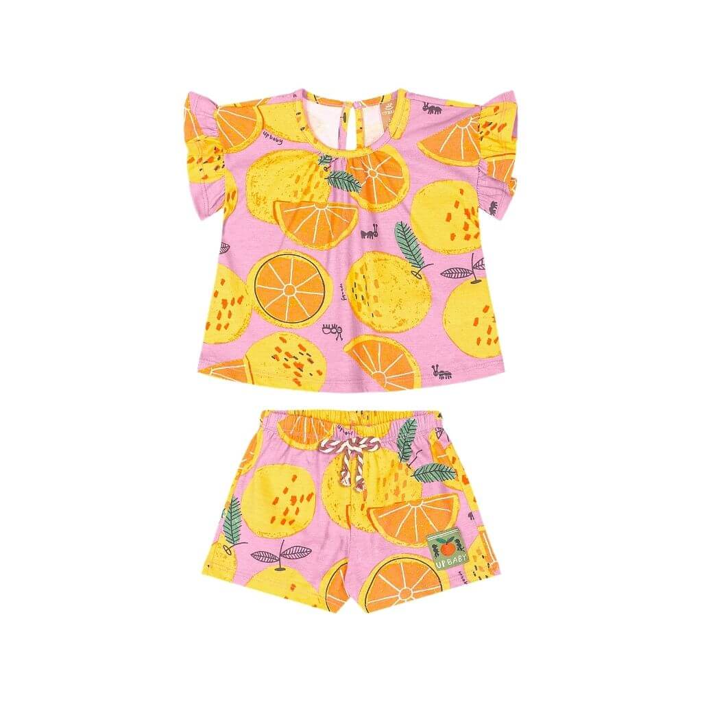 Conjunto blusa e short em meia malha Up Baby