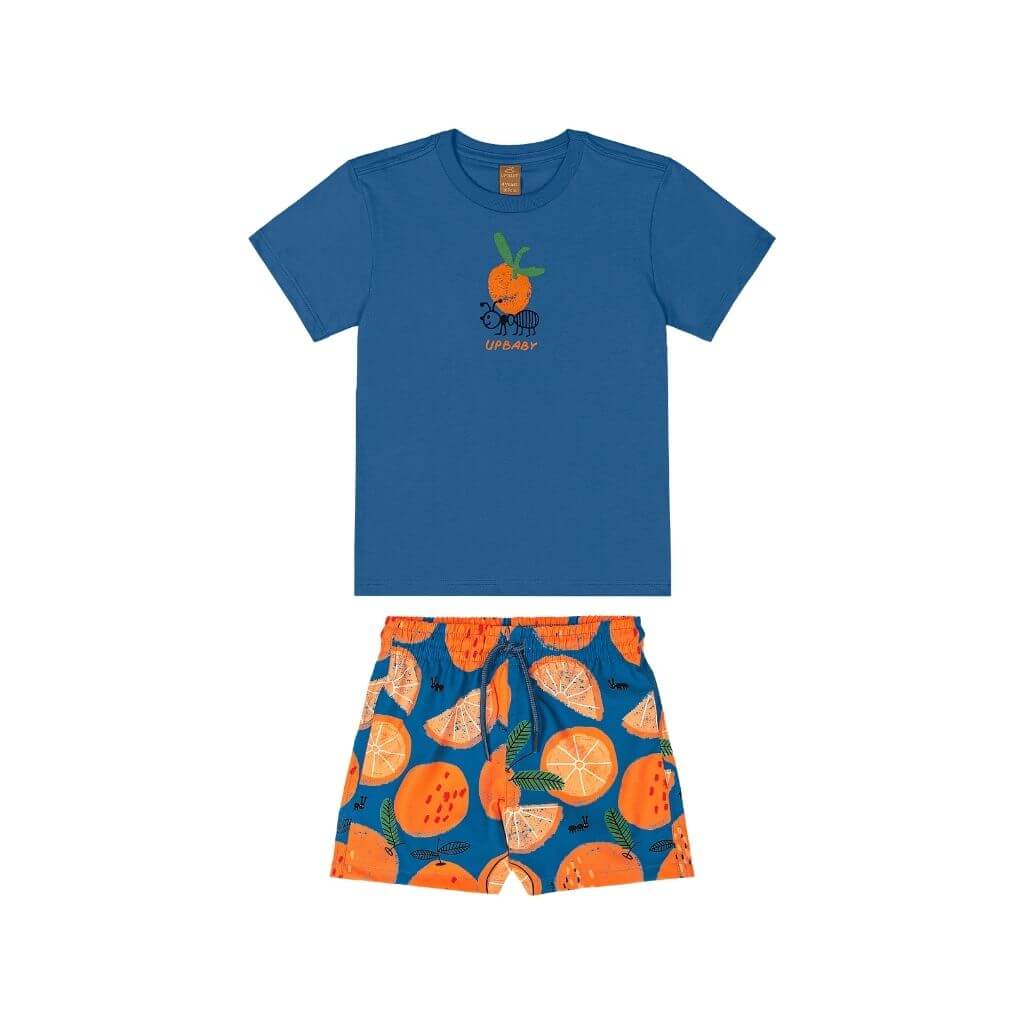 Conjunto camiseta em malha e short em microfibra Up Baby