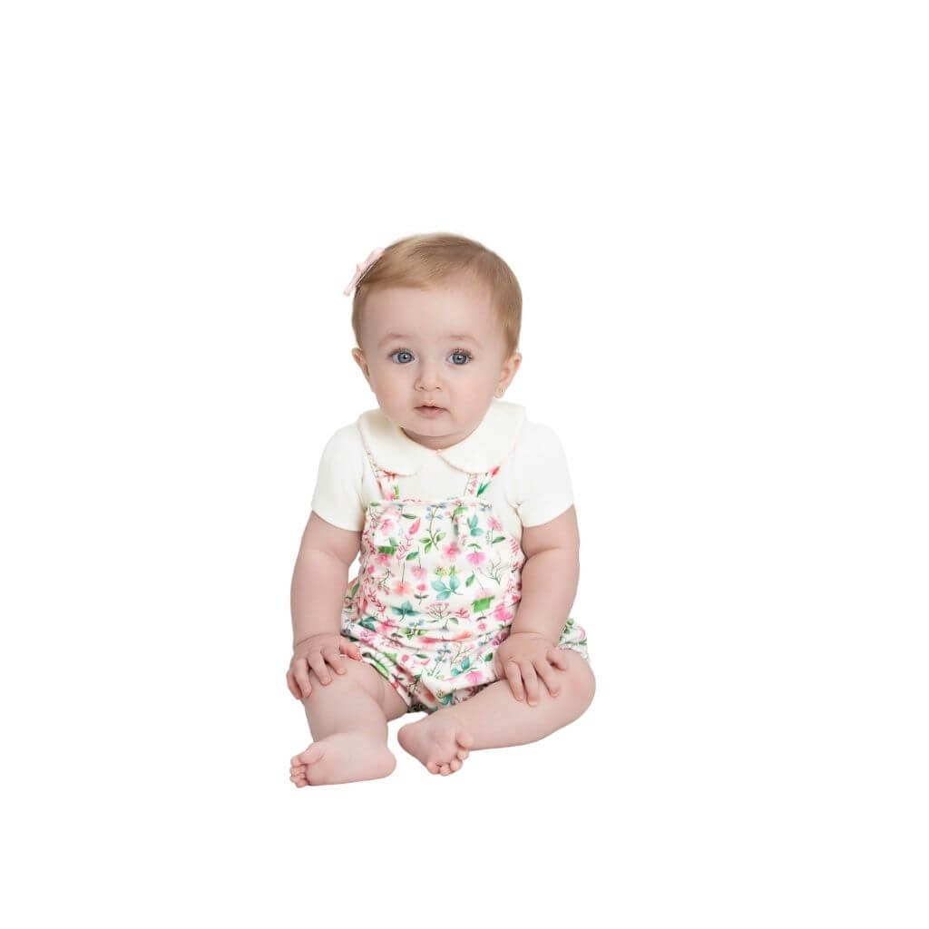 Conjunto body e jardineira em suedine premium Up Baby