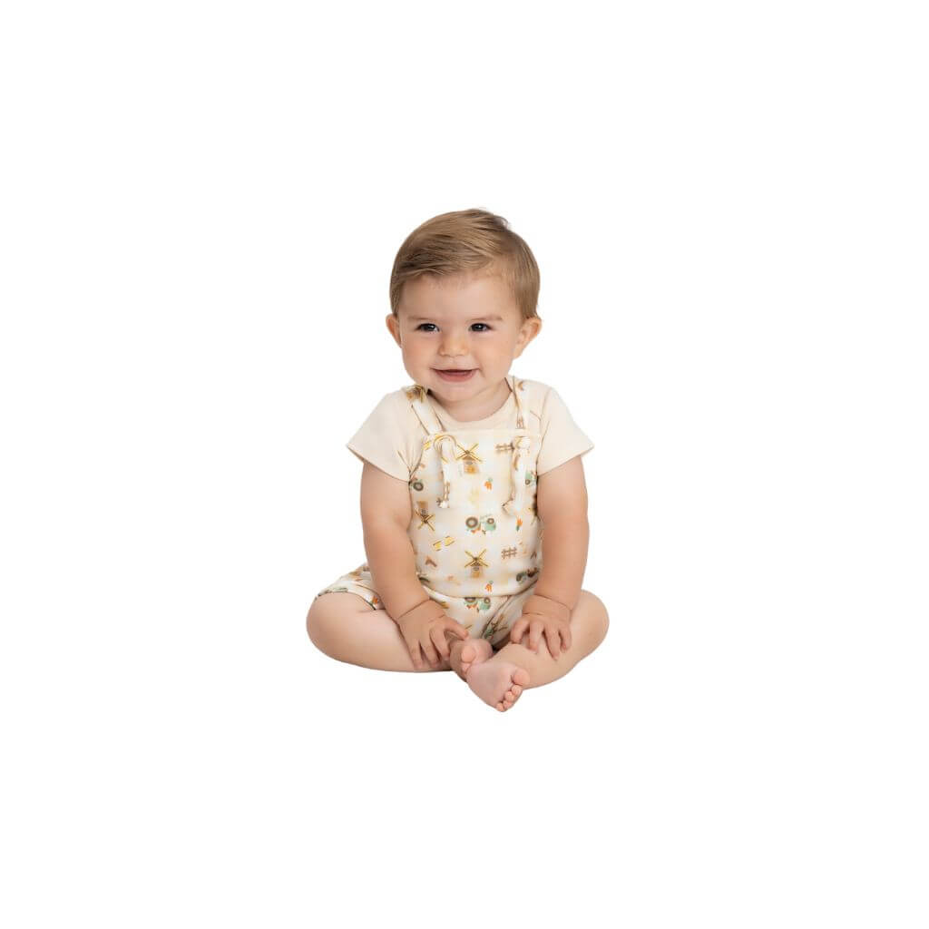 Conjunto body e jardineira em suedine premium Up Baby